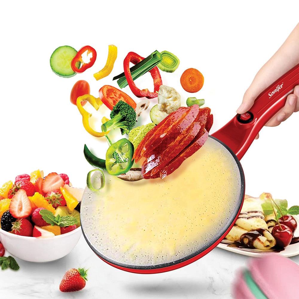 "Elektrische crêpe maker met antiaanbaklaag, gestroomlijnd ontwerp en 20 cm kookoppervlak, ideaal voor perfect gebakken crêpe