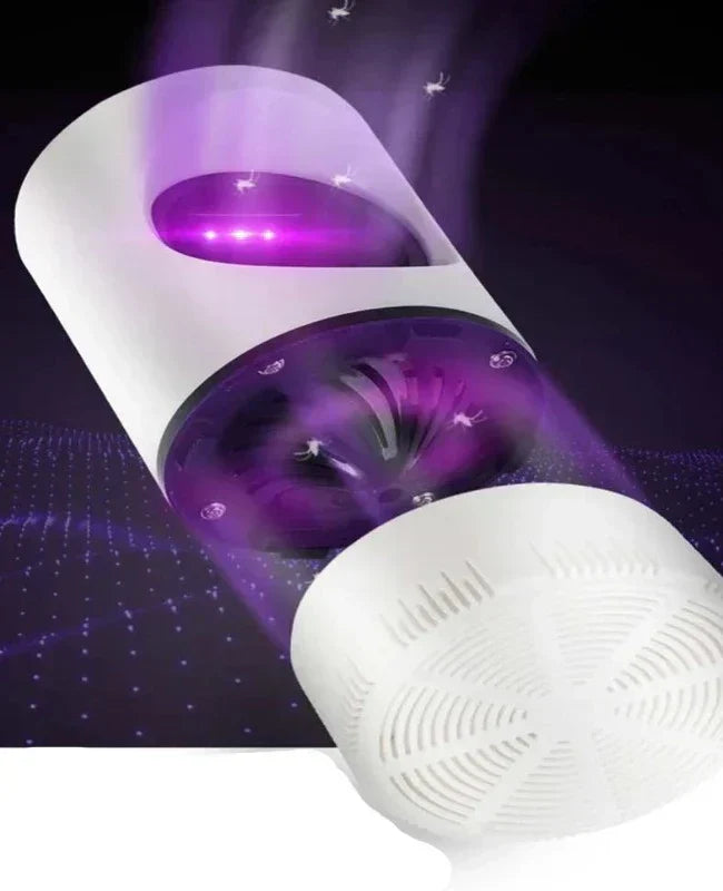"Elektrische muggenlamp met LED en anti-ontsnappingsbox, stijlvolle zwarte behuizing, ideaal voor insectenbestrijding thuis."