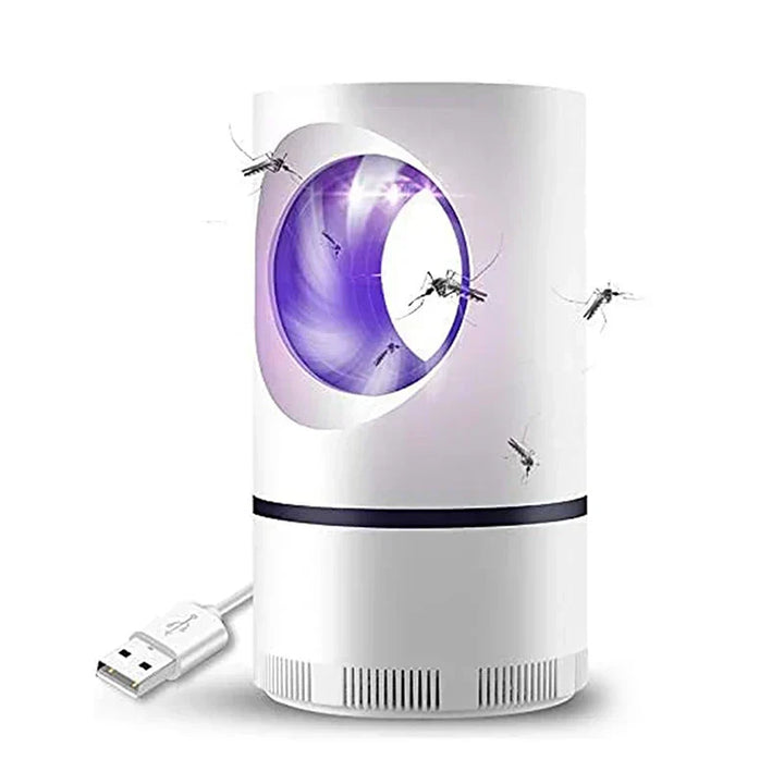 "Elektrische muggenlamp met LED en anti-ontsnappingsbox, stijlvolle zwarte behuizing, ideaal voor insectenbestrijding thuis."