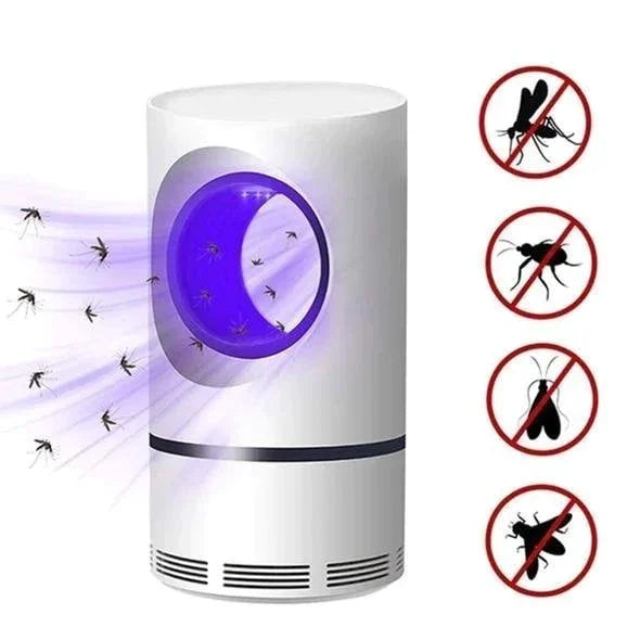 "Elektrische muggenlamp met LED en anti-ontsnappingsbox, stijlvolle zwarte behuizing, ideaal voor insectenbestrijding thuis."