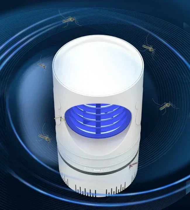"Elektrische muggenlamp met LED en anti-ontsnappingsbox, stijlvolle zwarte behuizing, ideaal voor insectenbestrijding thuis."
