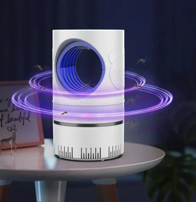 "Elektrische muggenlamp met LED en anti-ontsnappingsbox, stijlvolle zwarte behuizing, ideaal voor insectenbestrijding thuis."