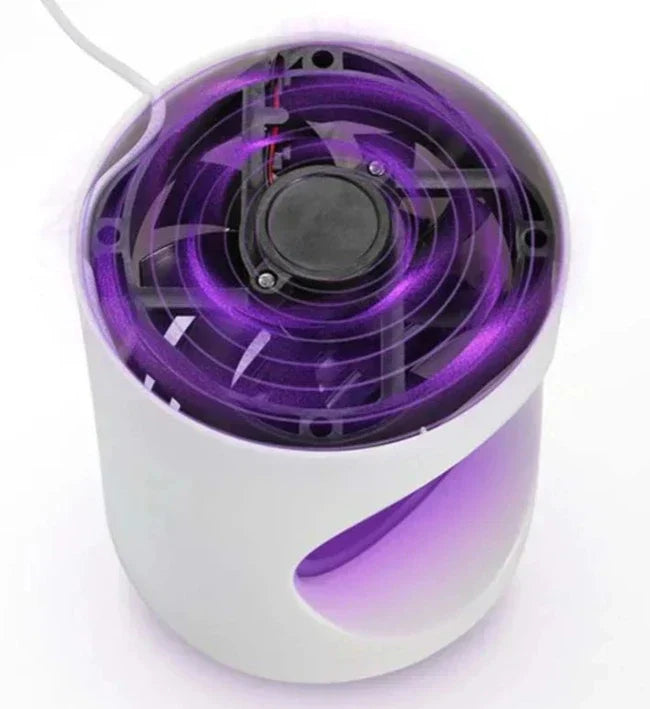 "Elektrische muggenlamp met LED en anti-ontsnappingsbox, stijlvolle zwarte behuizing, ideaal voor insectenbestrijding thuis."