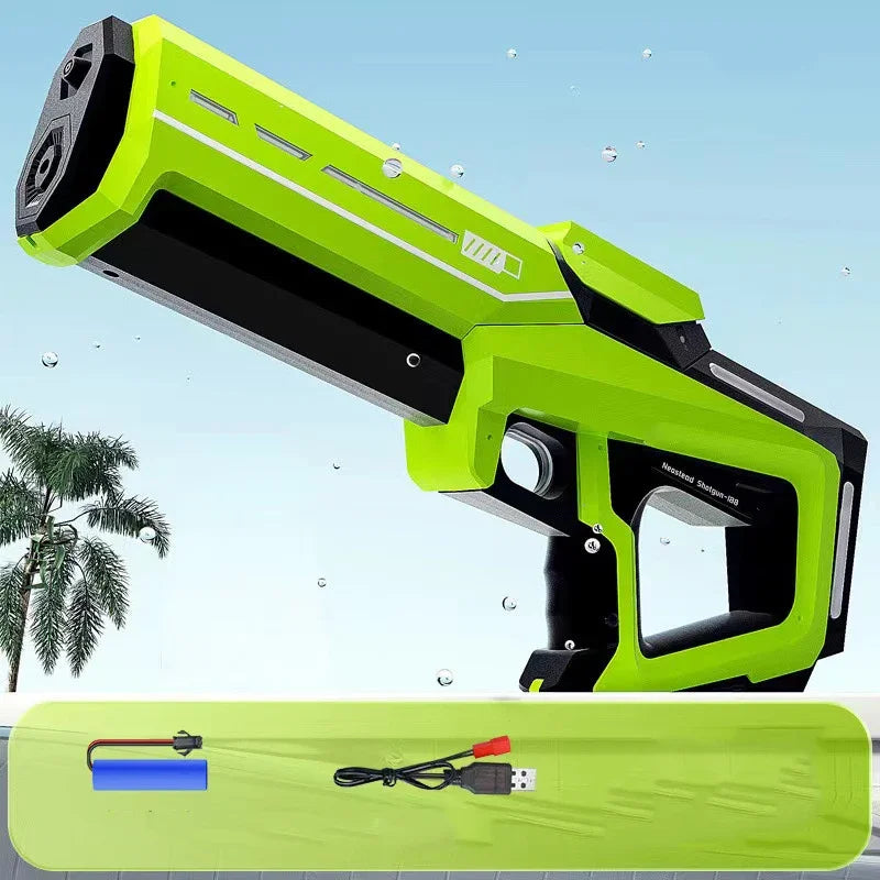 Elektrische waterpistolen met automatische straal, felgekleurd, perfect voor zomers plezier voor kinderen en volwassenen.