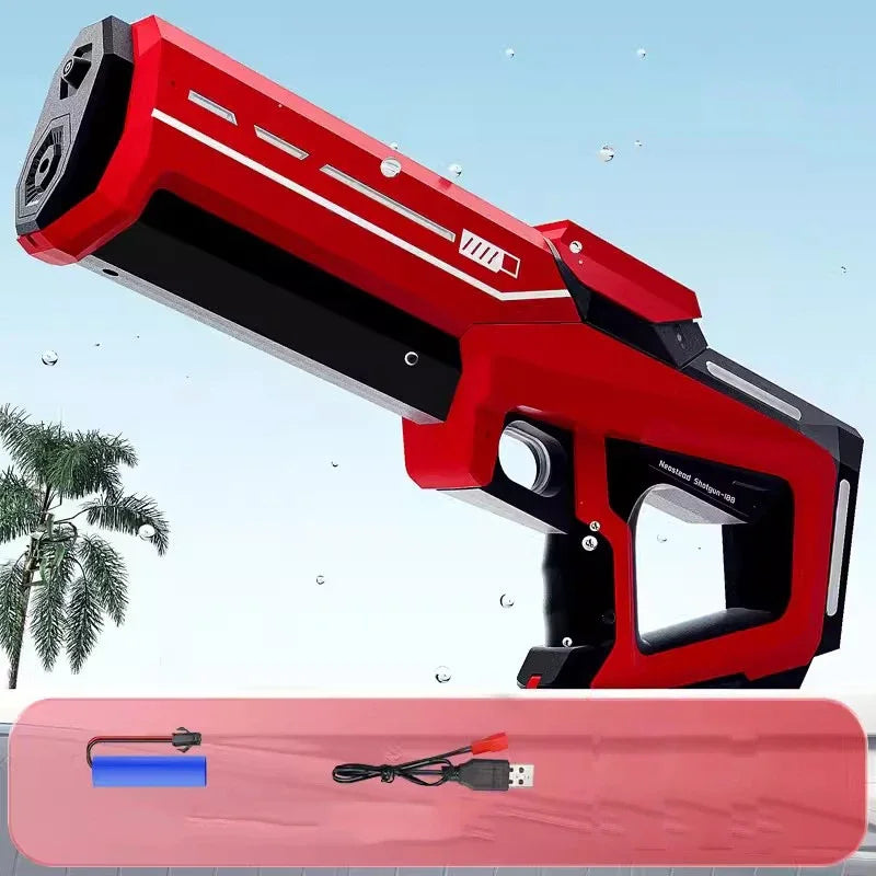 Elektrische waterpistolen met automatische straal, felgekleurd, perfect voor zomers plezier voor kinderen en volwassenen.