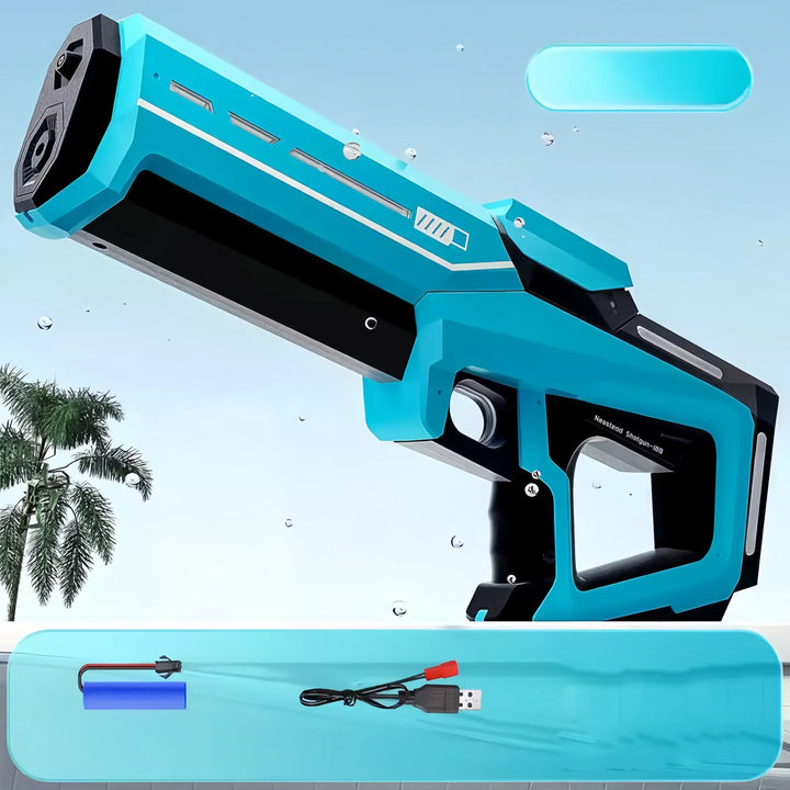 Elektrische waterpistolen met automatische straal, felgekleurd, perfect voor zomers plezier voor kinderen en volwassenen.