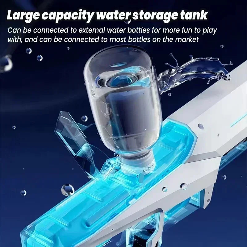 Elektrische waterpistolen met automatische straal, felgekleurd, perfect voor zomers plezier voor kinderen en volwassenen.