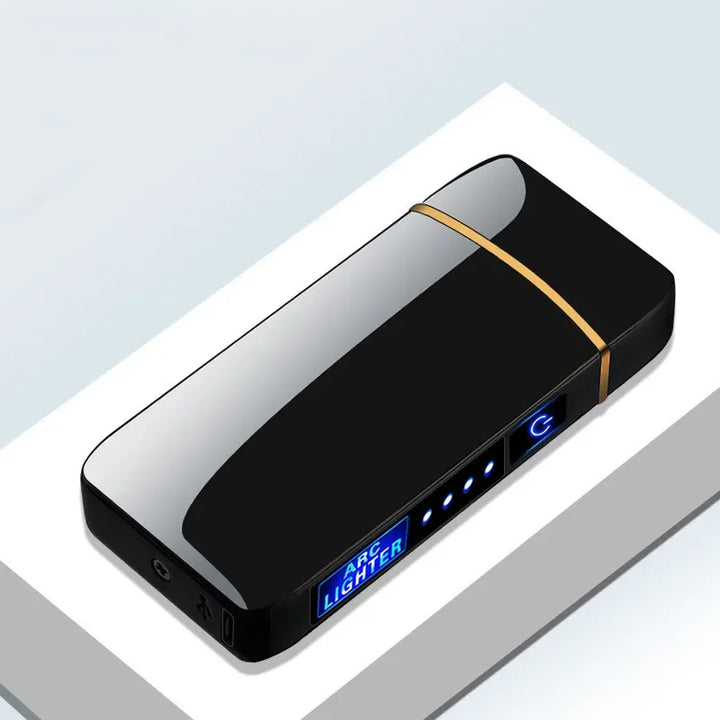 "Elektronische winddichte USB-oplaadbare plasma-aansteker met metalen design en dubbele boog vlam voor binnen- en buitengebru