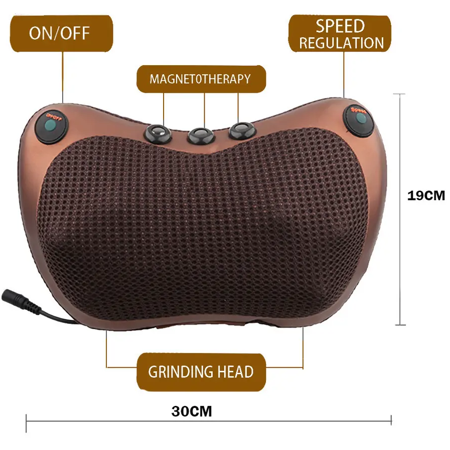 "Ergonomisch massagekussen met magnetotherapie en verstelbare snelheid voor nek, schouders en rug, ultieme ontspanning"
