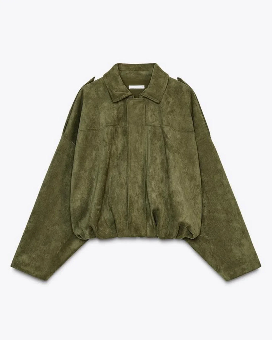 "Fabiane oversized suède damesjas in zacht wildleder, luxe neutrale tinten, comfortabele pasvorm voor stijlvolle herfstlooks"