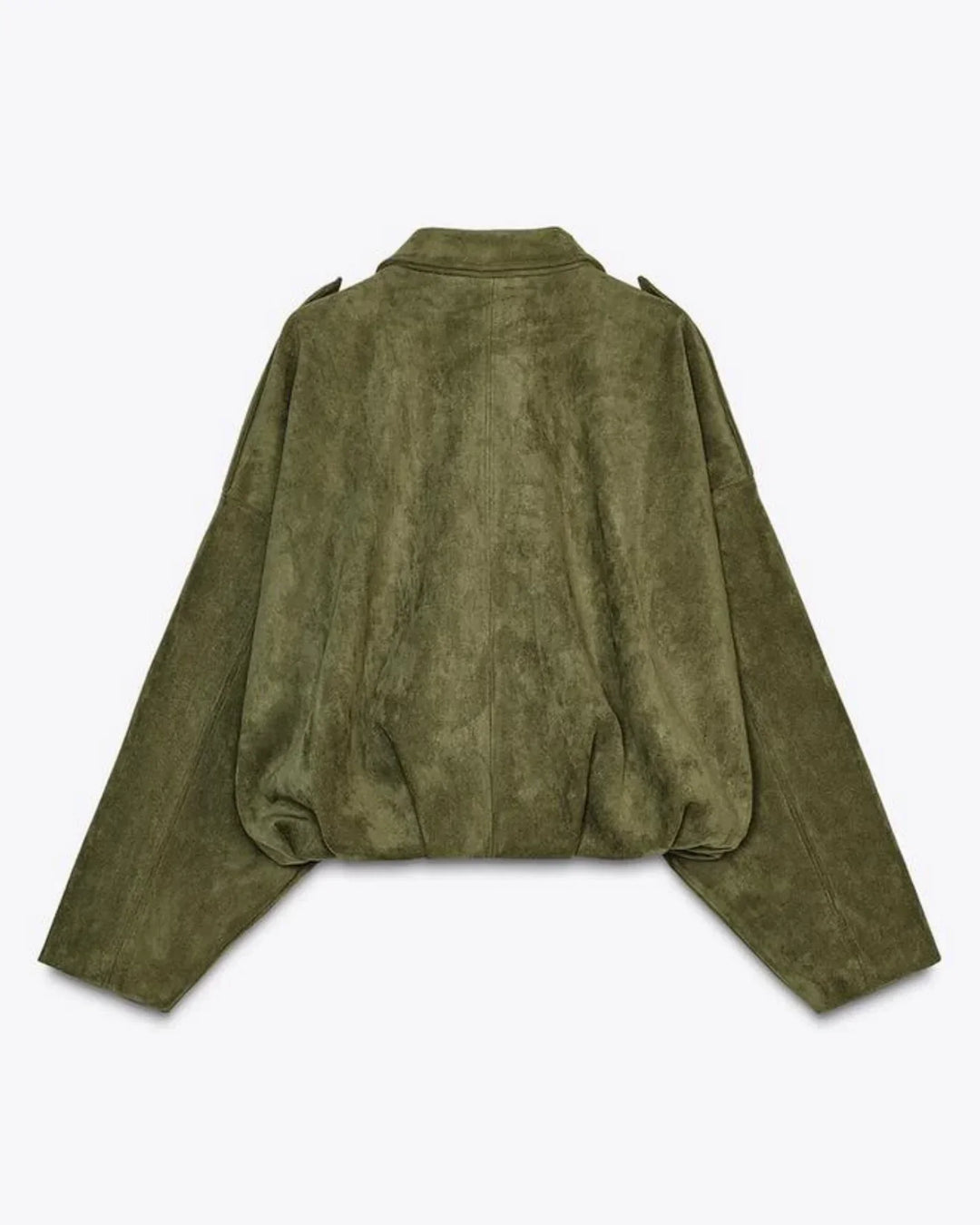"Fabiane oversized suède damesjas in zacht wildleder, luxe neutrale tinten, comfortabele pasvorm voor stijlvolle herfstlooks"