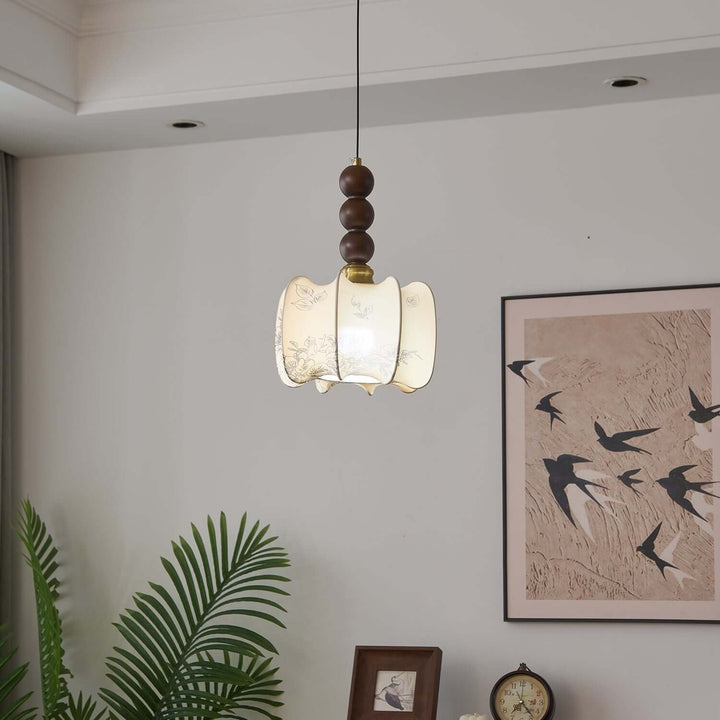 Hanglamp met Glas - Hout & Metaal
