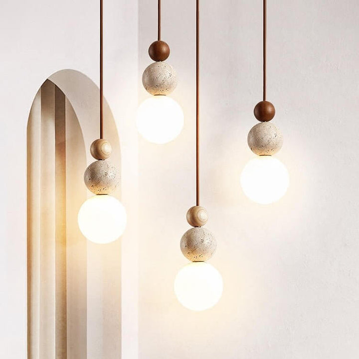 Moderne Hanglamp van Travertin - Eenvoudig Design