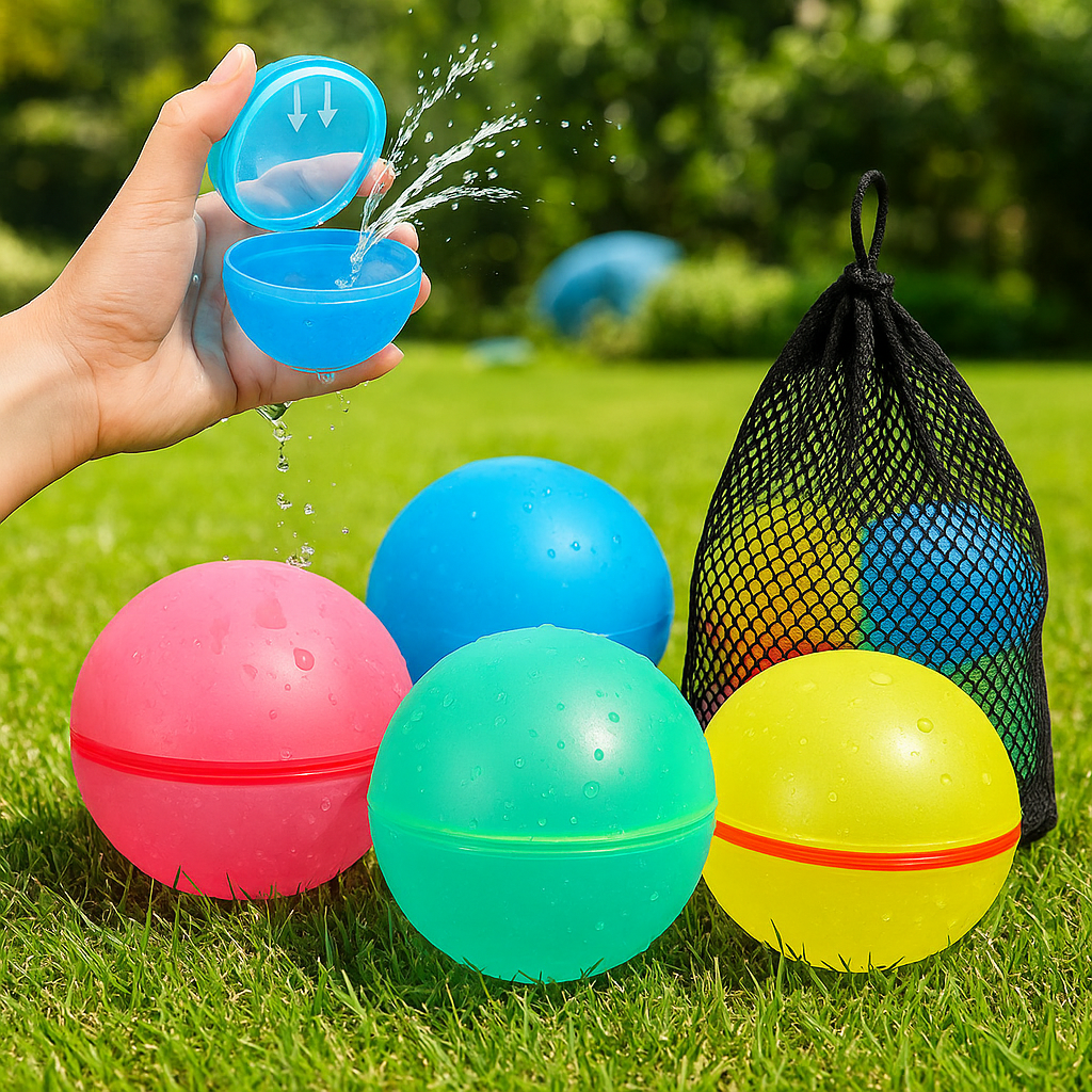 "Felgekleurde herbruikbare waterballonnen voor eindeloos zomerplezier, ideaal voor kinderen en milieuvriendelijk speelgoed."