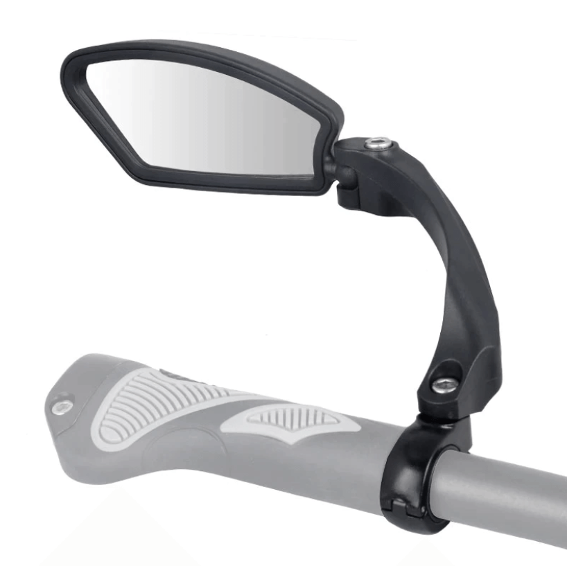 Fiets achteruitkijkspiegel met verstelbare hoek en brede reflector, helder glas, ideaal voor veilig fietsend verkeerzicht.