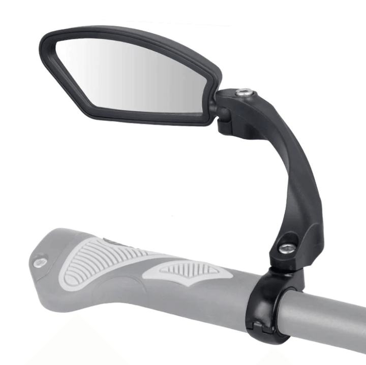 Fiets achteruitkijkspiegel met verstelbare hoek en brede reflector, helder glas, ideaal voor veilig fietsend verkeerzicht.