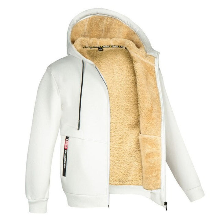 "Gedetailleerd gebreid heren wintervest met zachte wolvoering en ritssluiting; stijlvolle en warme keuze voor de winter."