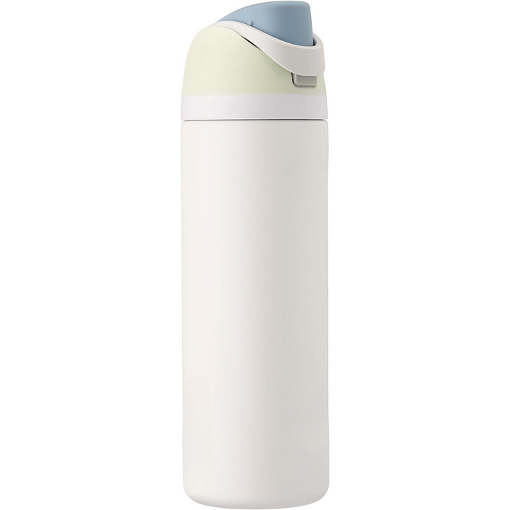 "Geïsoleerde RVS fles met rietje, lekvrij, beschikbaar in diverse kleuren, houdt dranken koud of warm. Perfecte hydratatie."