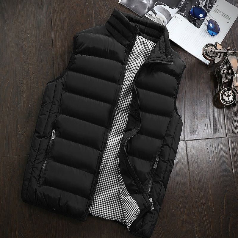 "Gevoerde waterdichte heren bodywarmer, lichtgewicht met zakken en ritssluiting, ideaal voor stijl en bescherming buiten."