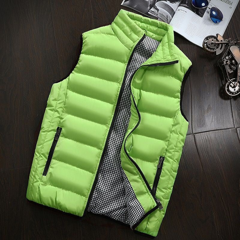 "Gevoerde waterdichte heren bodywarmer, lichtgewicht met zakken en ritssluiting, ideaal voor stijl en bescherming buiten."