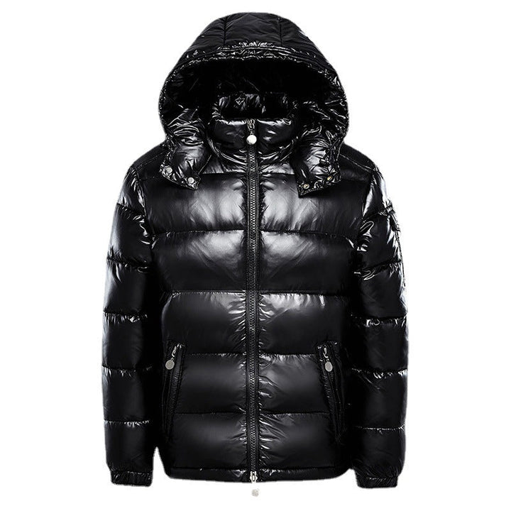Glanzende pufferjack dames, rood of zwart, winterjas, ruime pasvorm, stijlvolle en warme jas met elegante glans, praktisch de