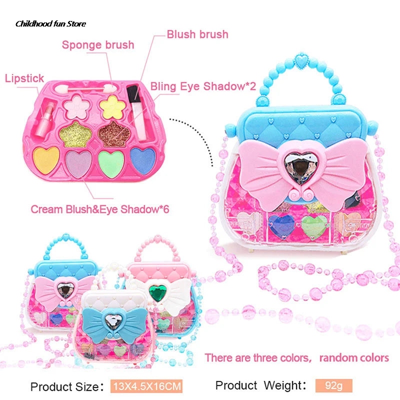 "Glanzende speelgoed make-up set voor kinderen, kleurrijke en veilige rollenspelkit, stimuleert creativiteit en fantasie."