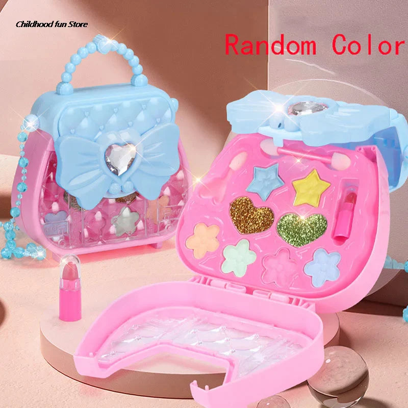 "Glanzende speelgoed make-up set voor kinderen, kleurrijke en veilige rollenspelkit, stimuleert creativiteit en fantasie."