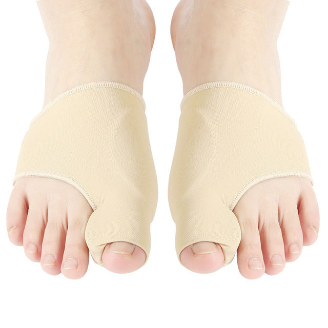 "Grijze gelpad bunion corrector, ergonomisch design voor voetpijnverlichting en comfortabel gebruik in diverse schoenen."