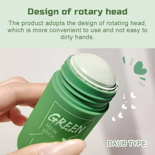 "Groene Thee Masker Stick met groene tint, geschikt voor zuivering en hydratatie van de huid, 400x400 afbeelding"