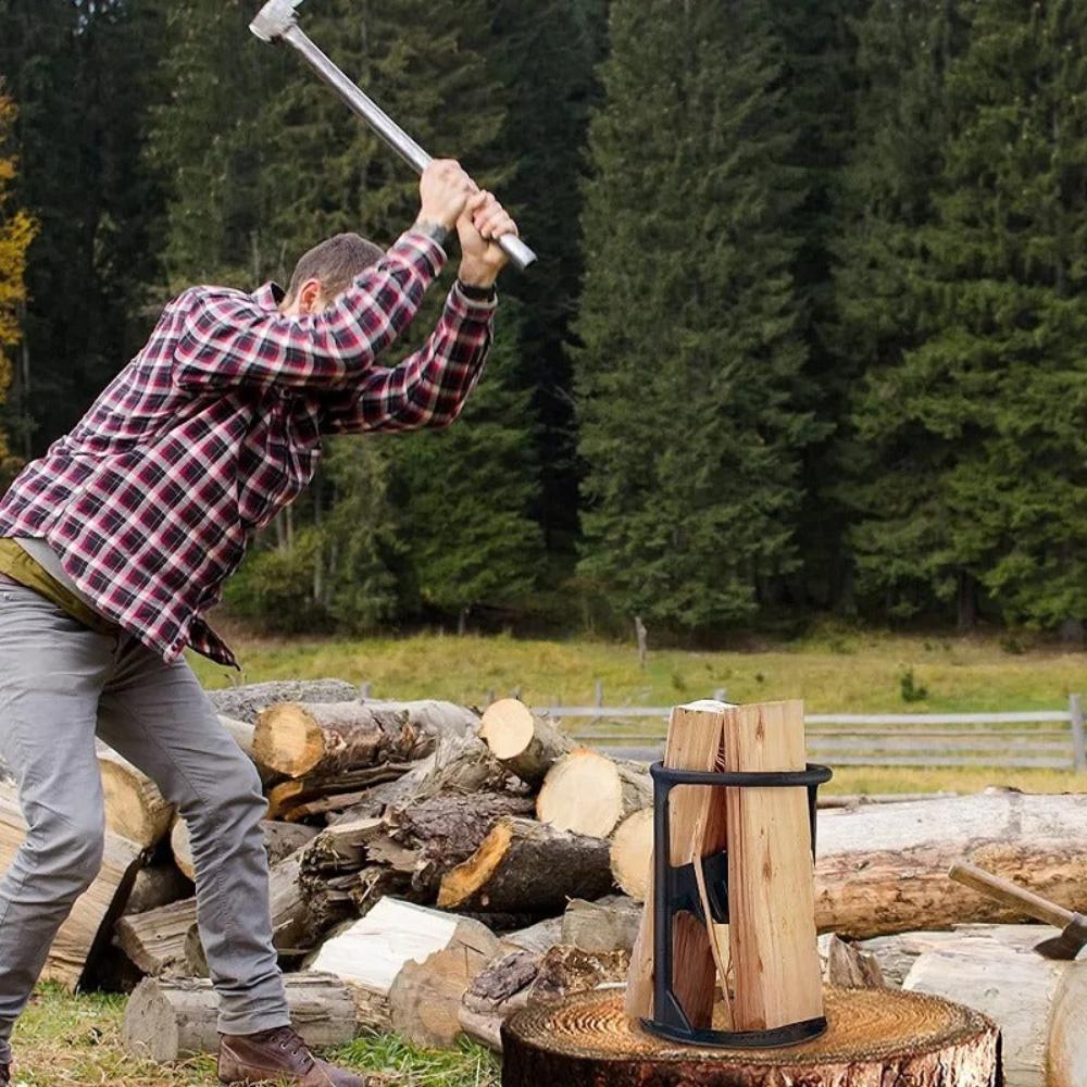Handmatige houtsplijter van koolstofstaal voor efficiënt brandhout kloven. Robuust ontwerp, ideale tool voor tuin en DIY.