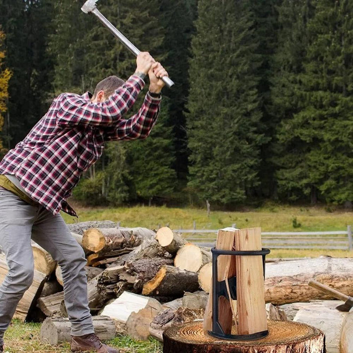 Handmatige houtsplijter van koolstofstaal voor efficiënt brandhout kloven. Robuust ontwerp, ideale tool voor tuin en DIY.