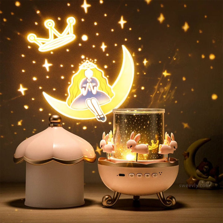"Hello Kitty sterren projectorlamp met muziekdoos, roze nachtlampje, projecteert sterren op muren en plafond"