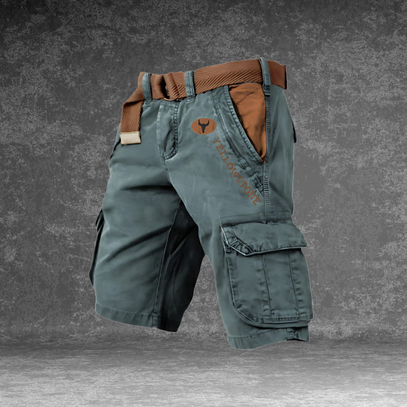 "Heren cargo short, duurzaam met veelzijdige zakken, katoenmix, regular fit, ideaal voor outdoor-activiteiten, avontuurlijke 