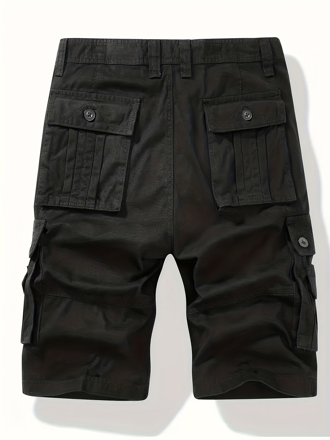 "Heren cargo shorts voorkant met klassiek design, zomers katoen, meerdere zakken, taille trekkoord voor comfort en stijl."