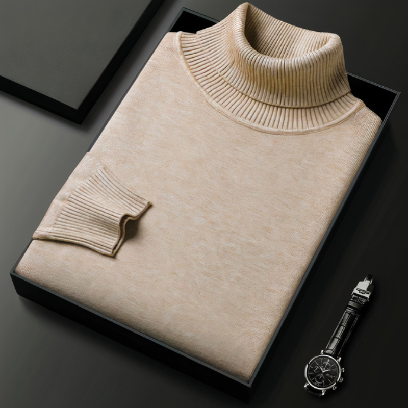 "Heren coltrui blauw, warme wintertrui, klassieke col, stijlvolle keuze, zachte materialen, winterklaar."