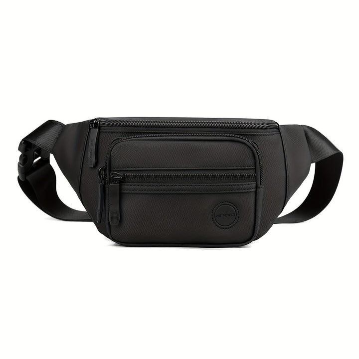 "Heren heuptas in waterafstotend nylon, actief design met verstelbare riem en meerdere vakken voor outdoor gebruik."