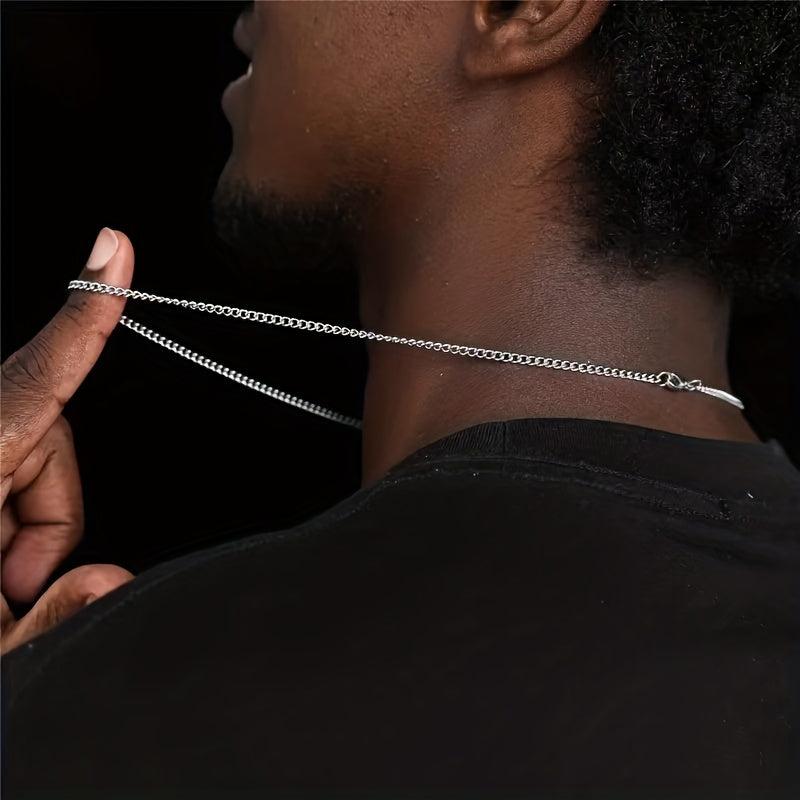 "Heren ketting van titanium staal, modern, elegant en duurzaam, geschikt voor elke gelegenheid met een minimalistisch design"