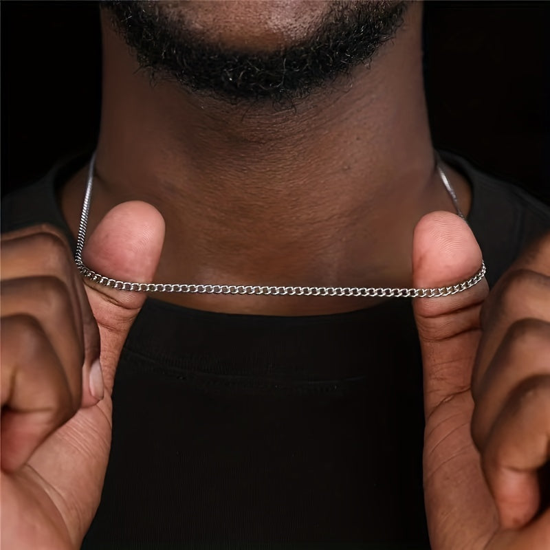 "Heren ketting van titanium staal, modern, elegant en duurzaam, geschikt voor elke gelegenheid met een minimalistisch design"