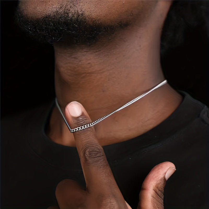 "Heren ketting van titanium staal, modern, elegant en duurzaam, geschikt voor elke gelegenheid met een minimalistisch design"