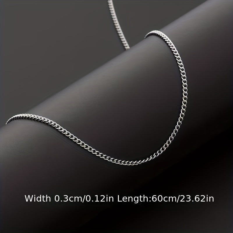 "Heren ketting van titanium staal, modern, elegant en duurzaam, geschikt voor elke gelegenheid met een minimalistisch design"