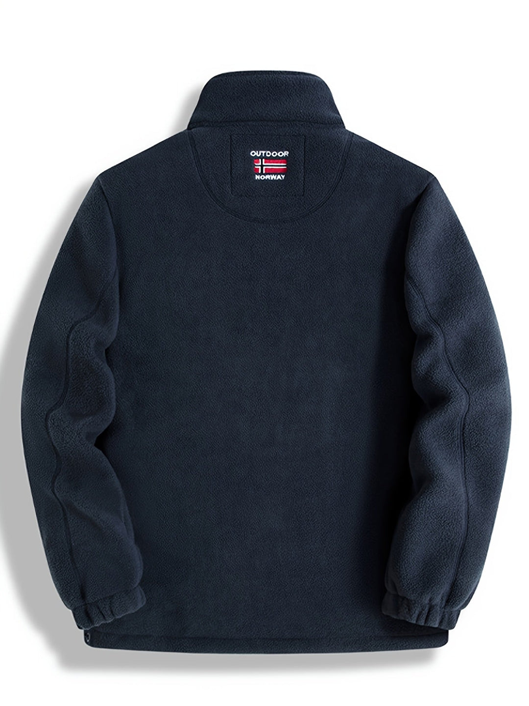 "Heren outdoor fleecejack, warm en winddicht, met hoge kraag. Perfect voor herfst en winteractiviteiten."