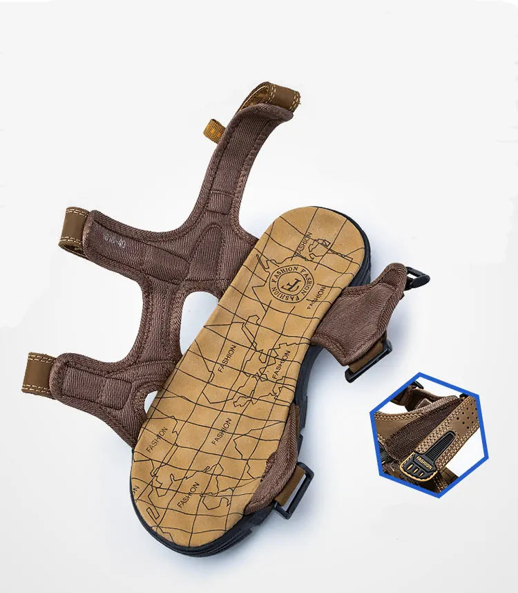 "Heren outdoor sandalen, robuust ontwerp, verstelbare riemen, comfortabele pasvorm, ideale grip, geschikt voor avontuurlijke 