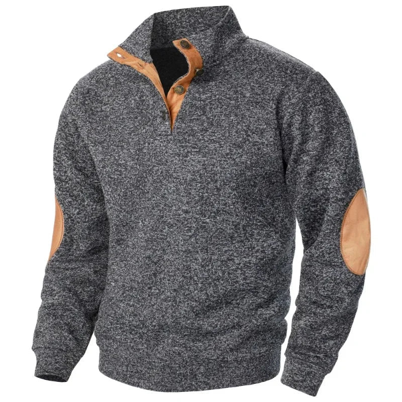 "Heren outdoor V-hals sweatshirt, ademend en elastisch; stijlvol design voor casual en avontuurlijke gelegenheden."