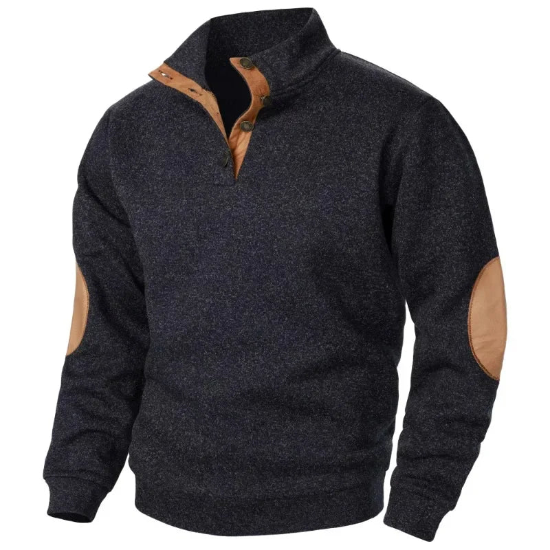 "Heren outdoor V-hals sweatshirt, ademend en elastisch; stijlvol design voor casual en avontuurlijke gelegenheden."