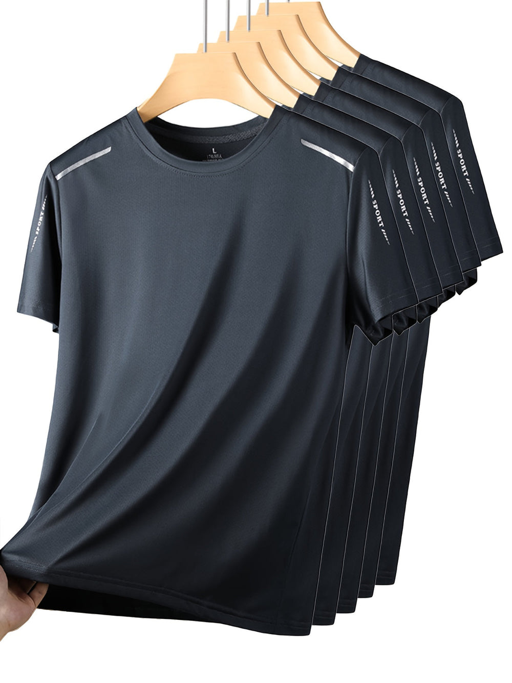 "Heren sport T-shirts 5-pack sneldrogend ademend, diverse kleuren, ideaal voor sportieve activiteiten, regular fit"