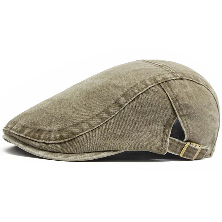 "Heren vintage denim baret, retro stijl. Stoere denim look, losse pasvorm, ideaal voor casual en thematische outfits."