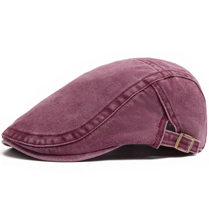 "Heren vintage denim baret, retro stijl. Stoere denim look, losse pasvorm, ideaal voor casual en thematische outfits."