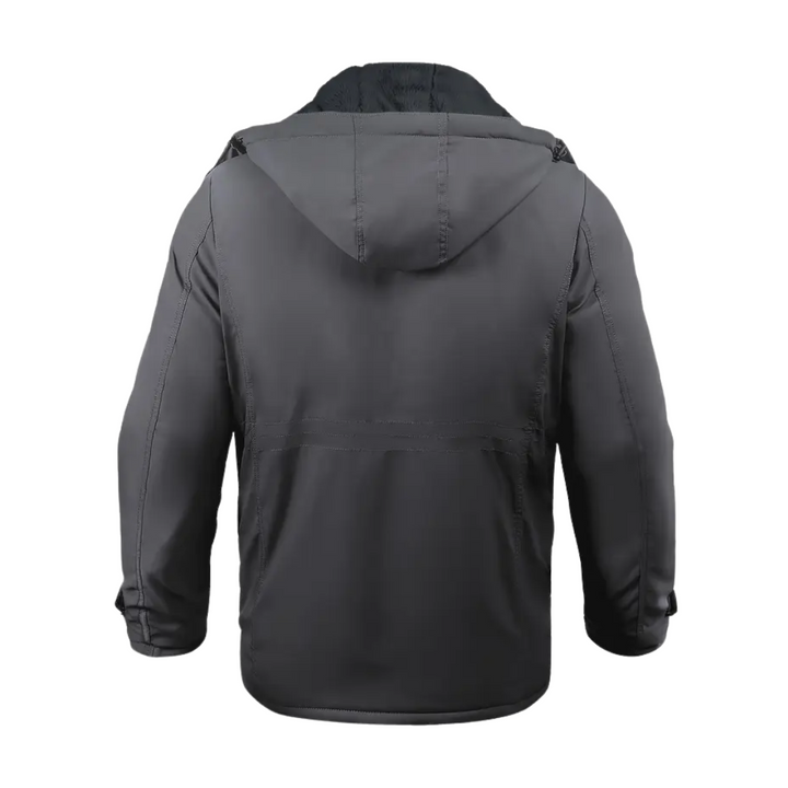 Heren winterjas met pluche voering, waterafstotend; multi-pocket ontwerp, hoogwaardige kwaliteit, stijlvol voor koude dagen.