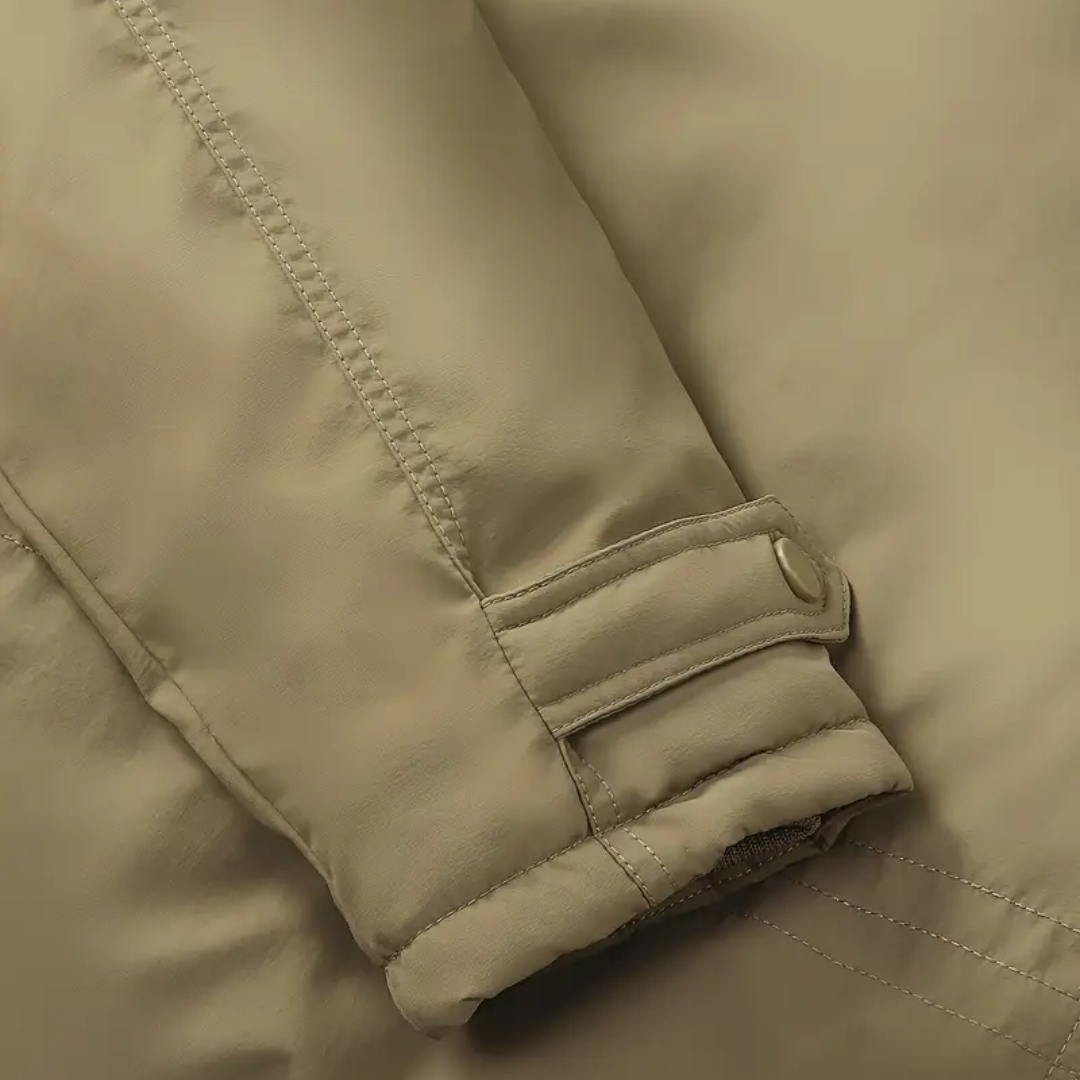 Heren winterjas met pluche voering, waterafstotend; multi-pocket ontwerp, hoogwaardige kwaliteit, stijlvol voor koude dagen.
