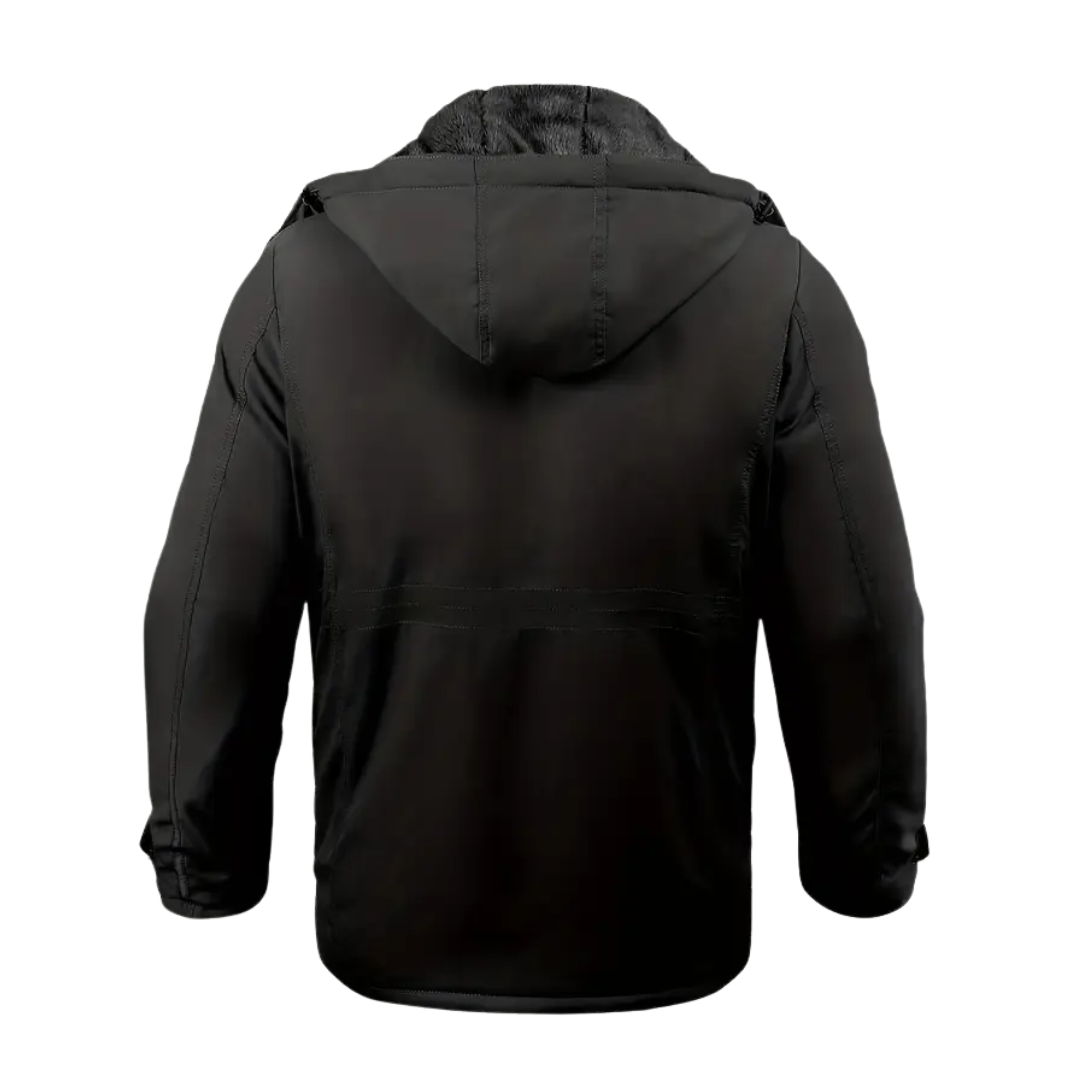Heren winterjas met pluche voering, waterafstotend; multi-pocket ontwerp, hoogwaardige kwaliteit, stijlvol voor koude dagen.